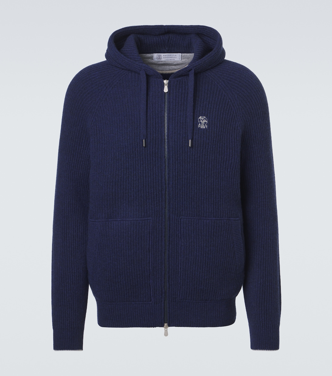 Ribbed-knit cashmere zip-up cardigan  | Brunello Cucinelli