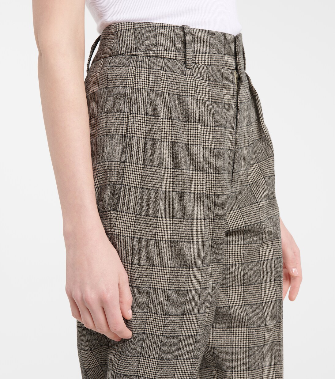 Karierte High-Rise-Hose Oceyo | Isabel Marant