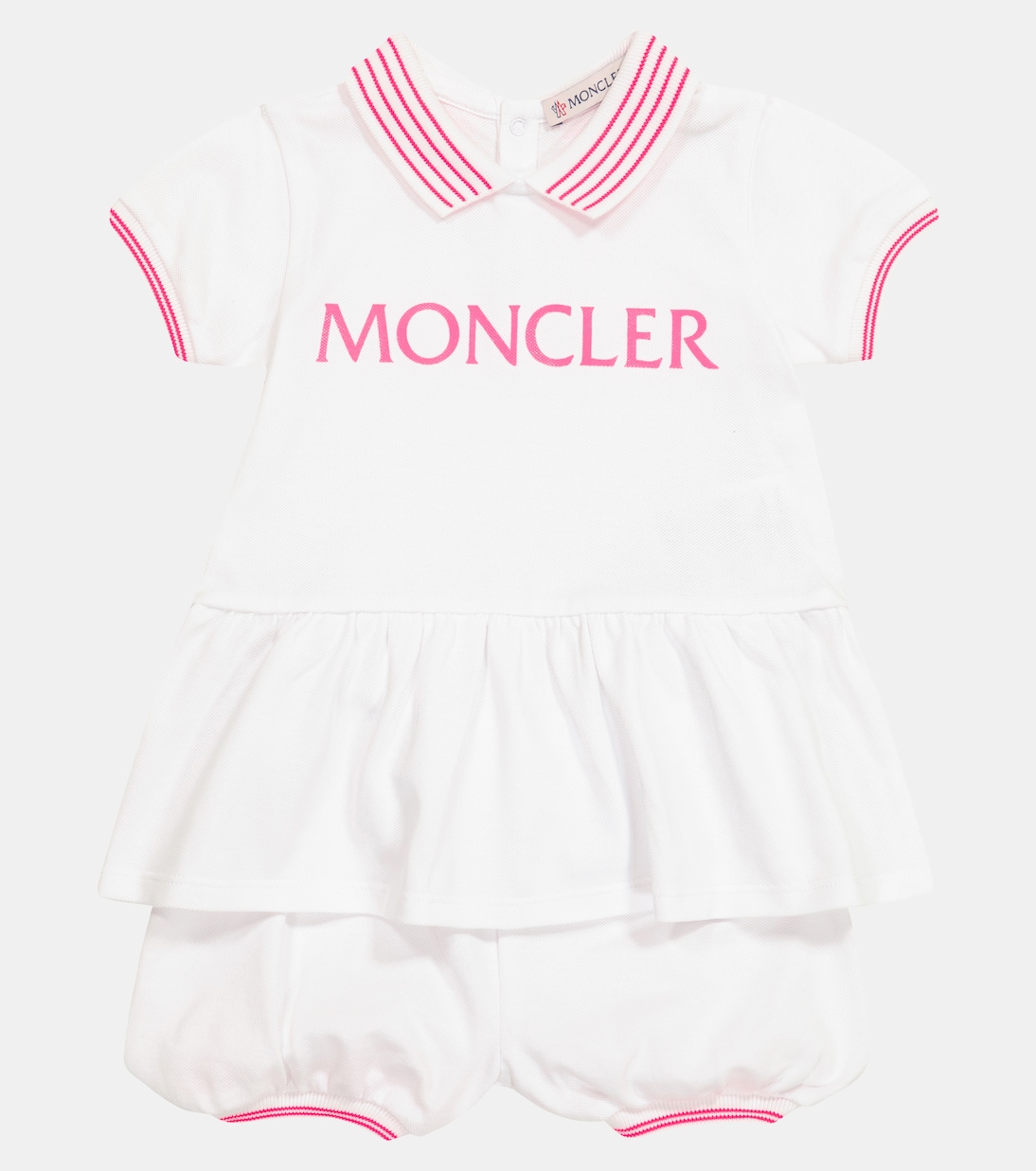 Baby - Abito e shorts in cotone con logo | Moncler Enfant
