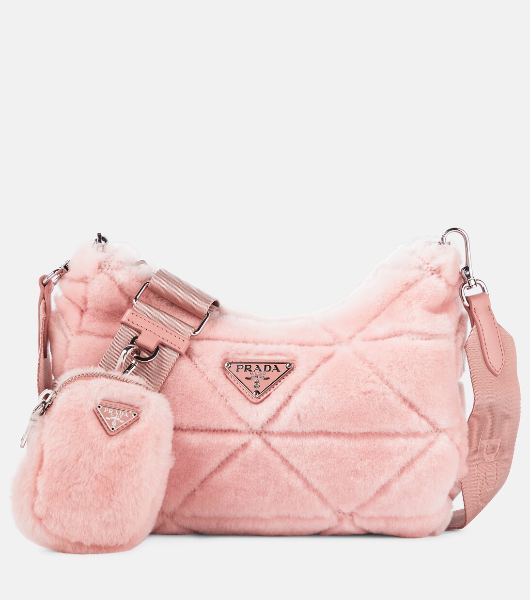 Schultertasche aus Shearling | Prada