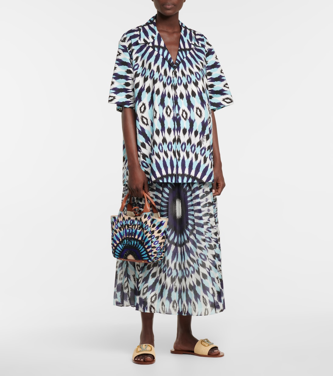 Midirock aus Baumwolle und Seide | Valentino