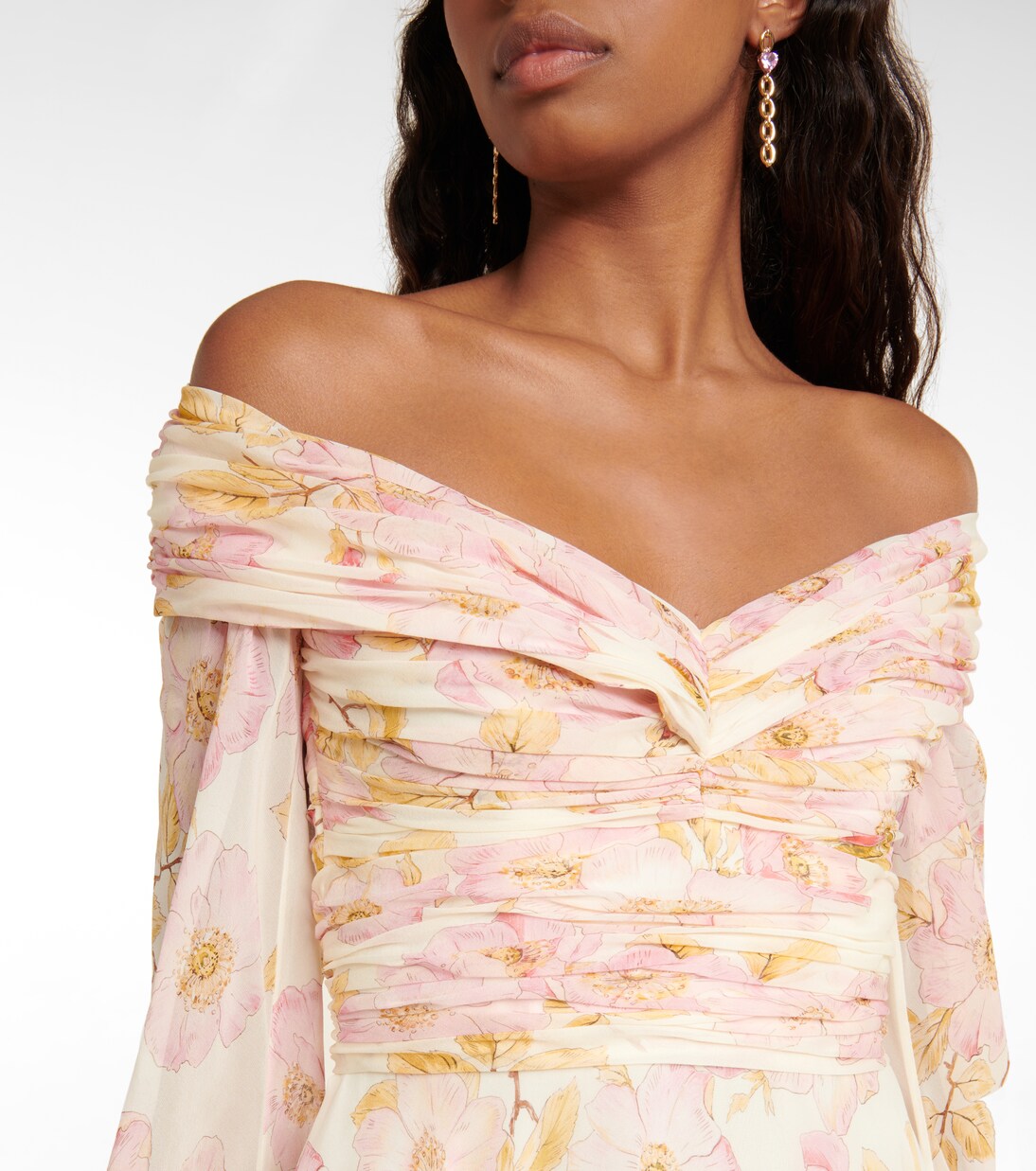 Robe longue en soie à fleurs | Giambattista Valli