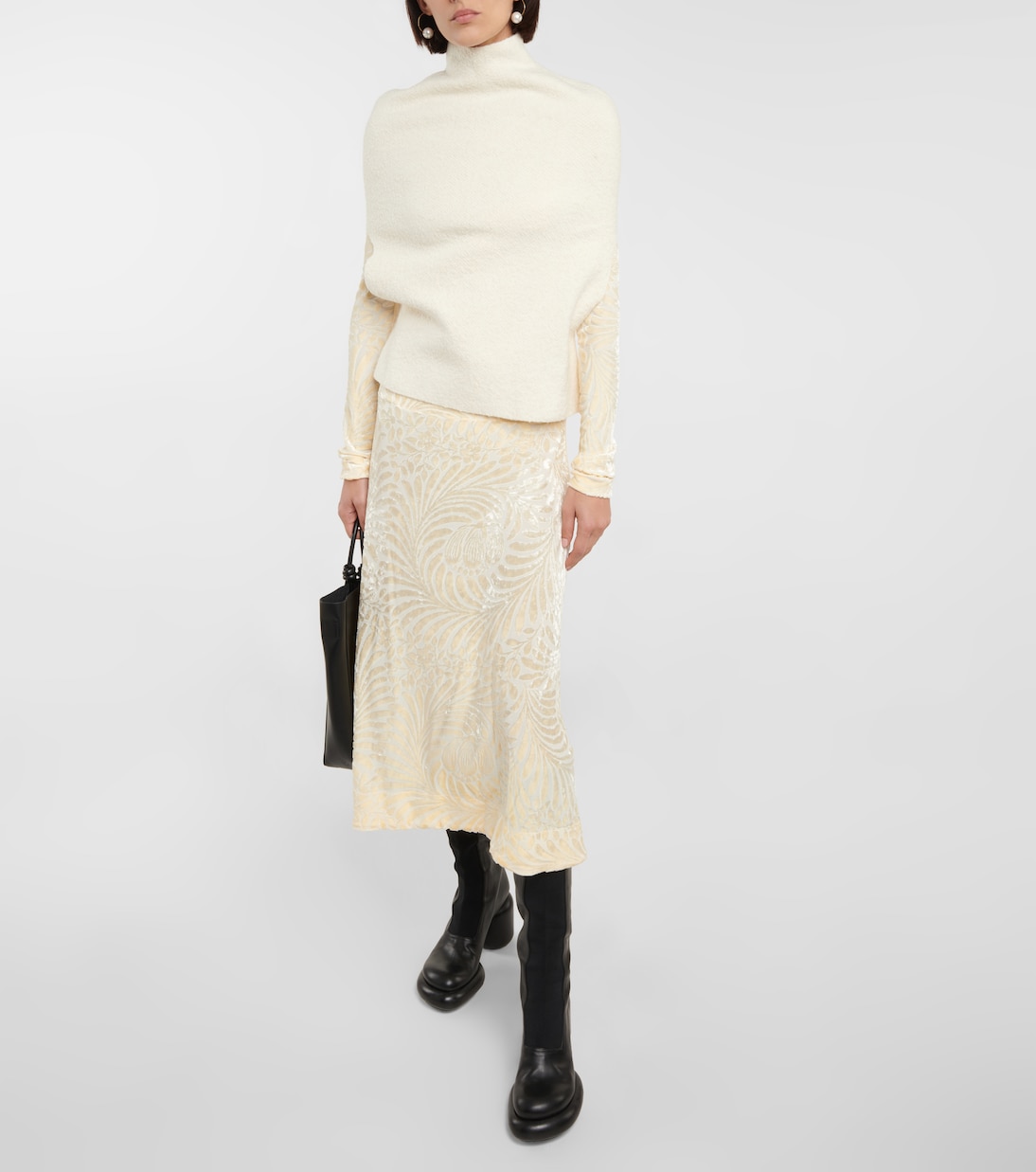 Turtleneck wool-blend top | Jil Sander