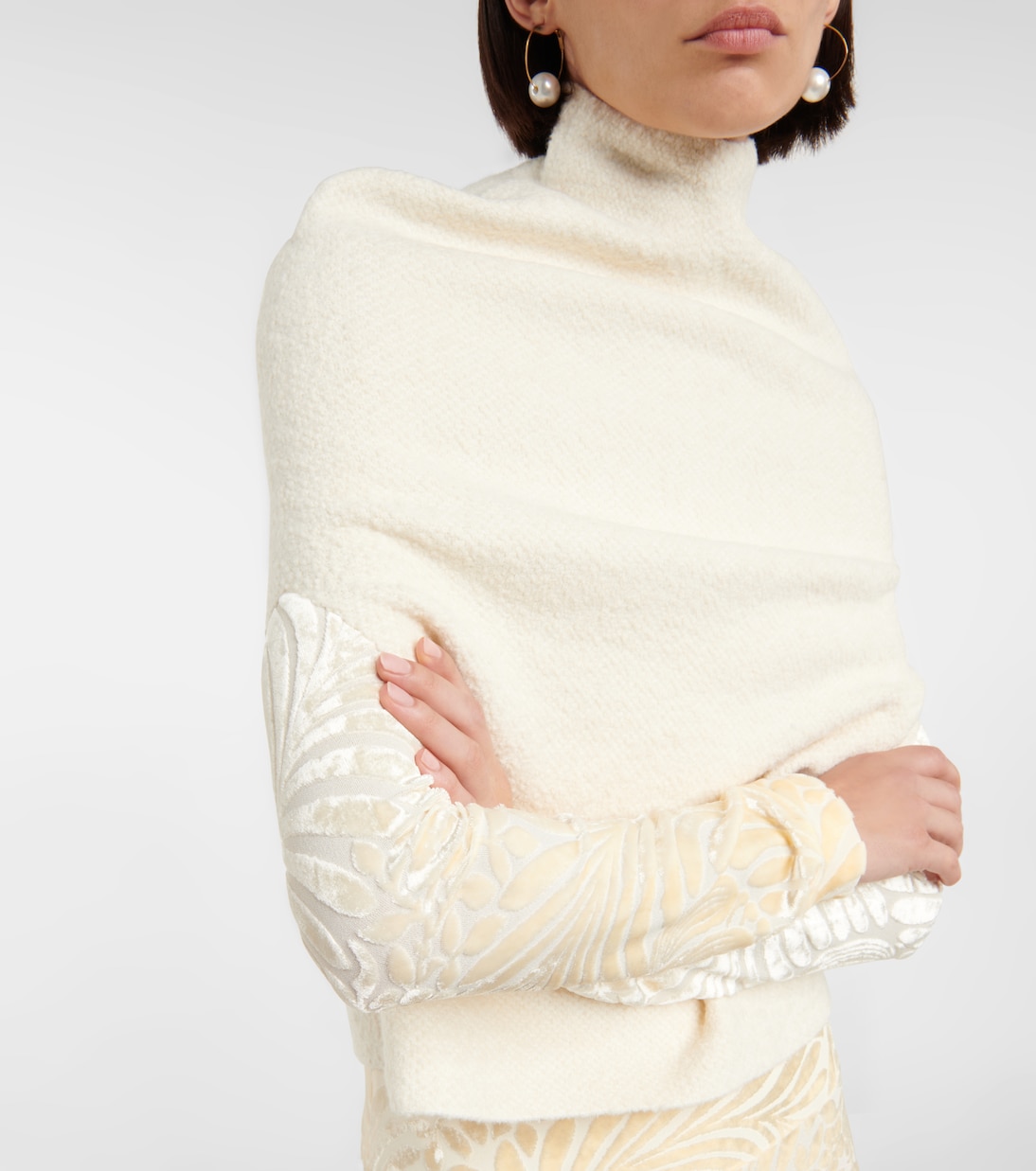 Turtleneck wool-blend top | Jil Sander