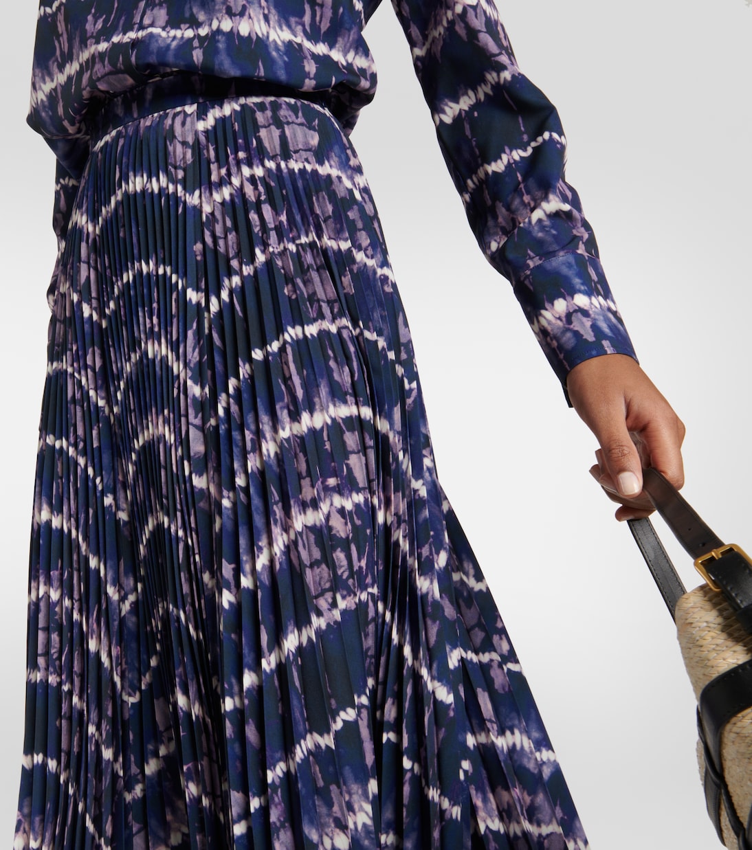 Falda larga Sif plisada y estampada | Altuzarra