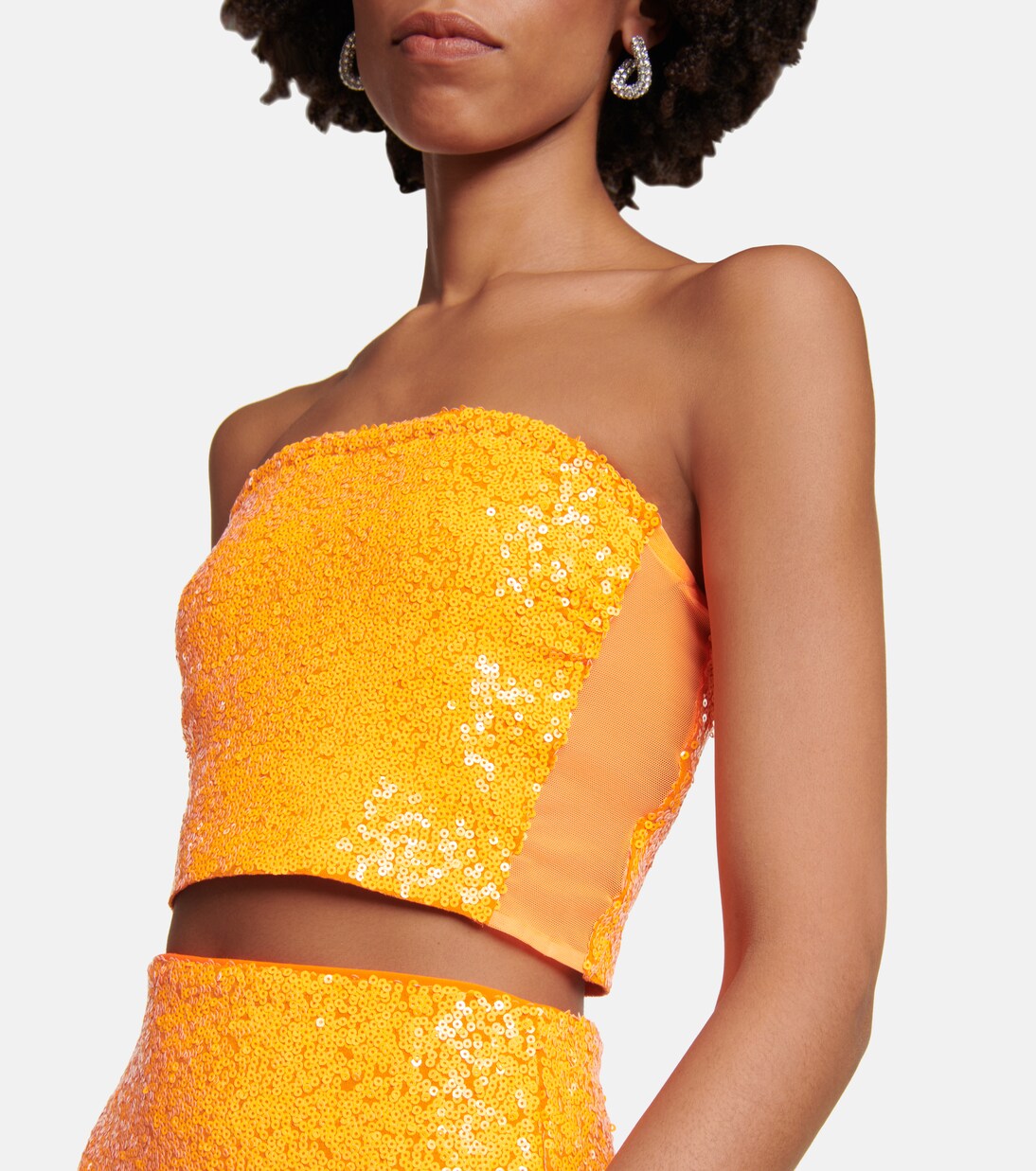 Cropped-Top mit Pailletten | Norma Kamali