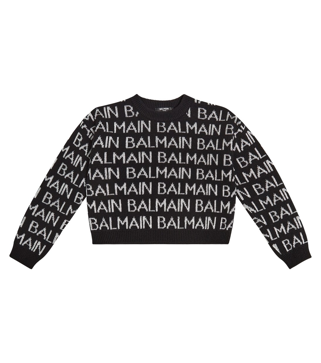 Logo intarsia wool-blend sweater | Balmain Kids