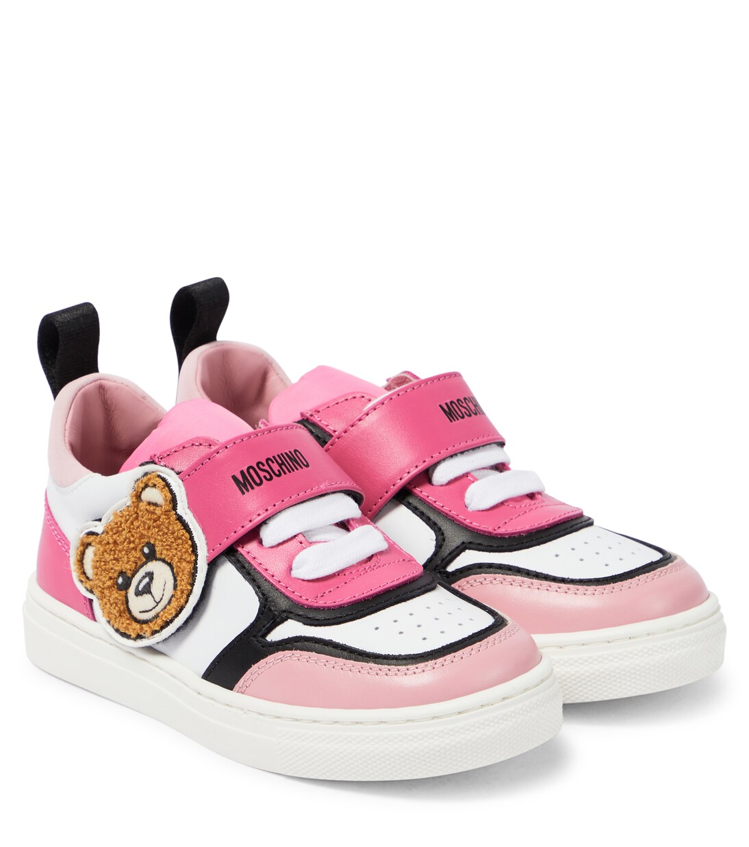 Leather-trimmed sneakers | Moschino Kids