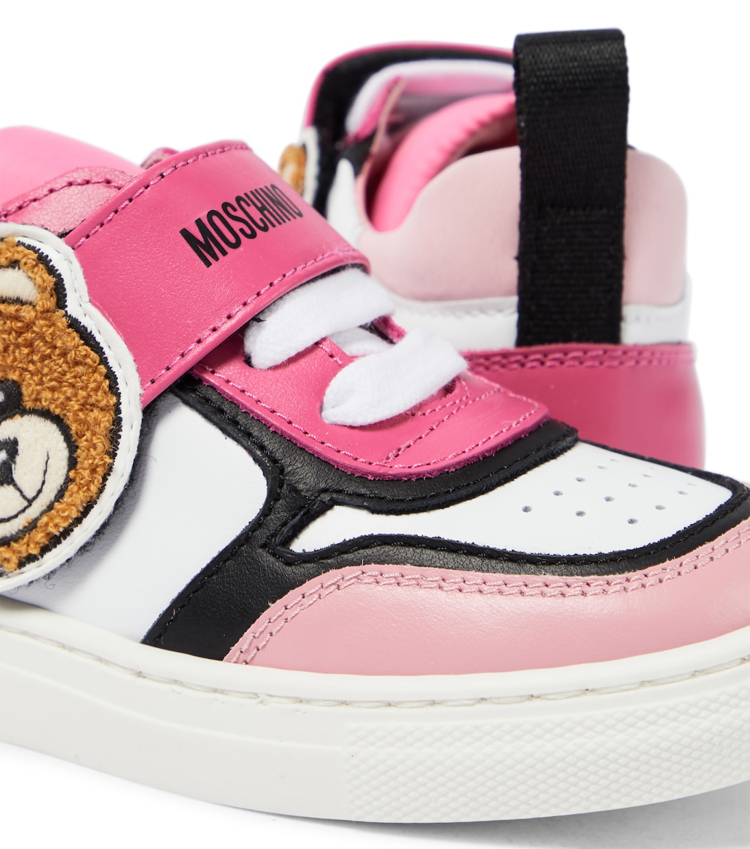 Leather-trimmed sneakers | Moschino Kids