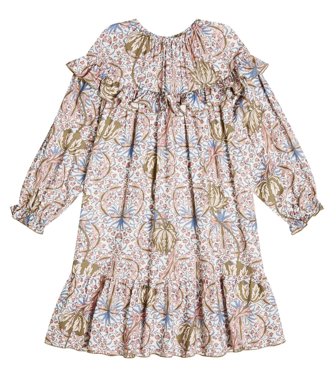 Floral ruffle-trimmed dress | Il Gufo