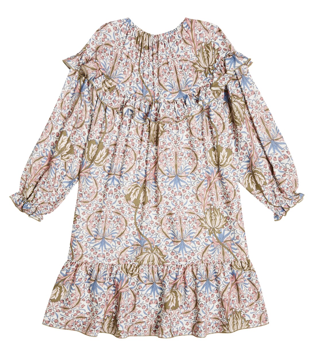 Floral ruffle-trimmed dress | Il Gufo