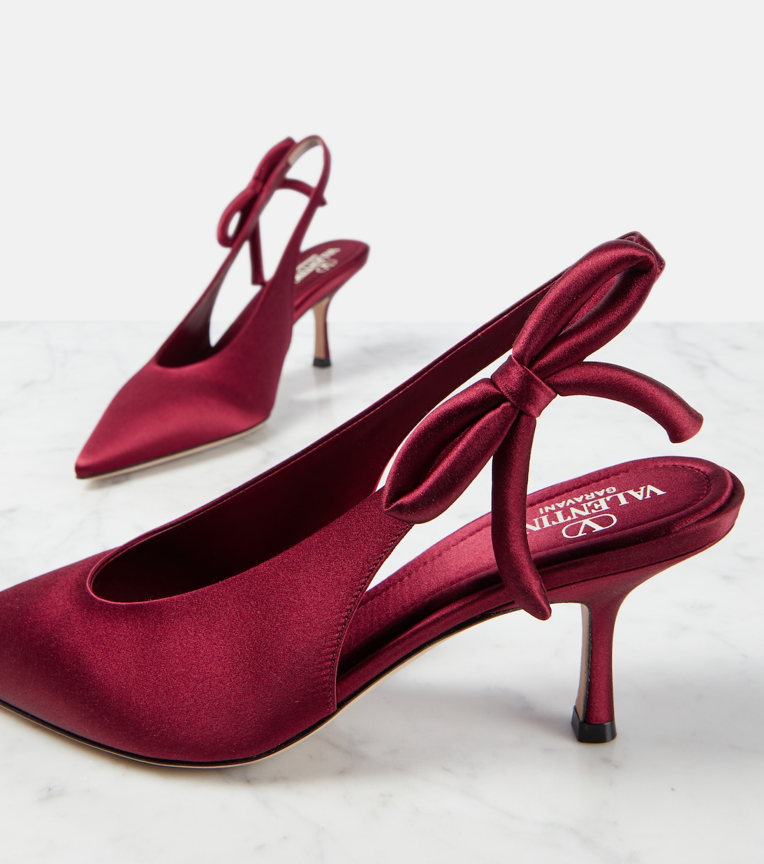 Nite-Out 70 satin slingback pumps | Valentino Garavani