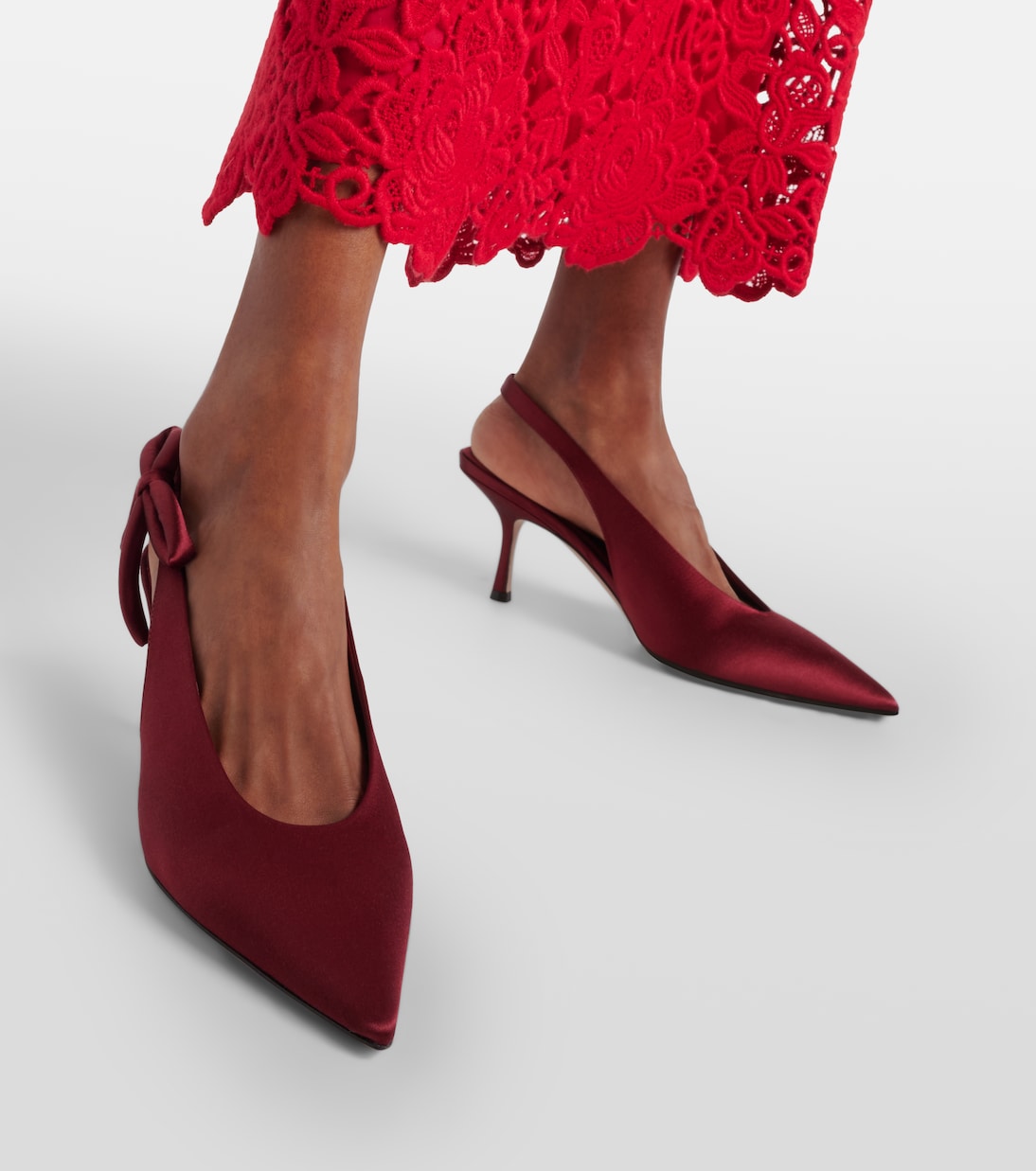 Nite-Out 70 satin slingback pumps | Valentino Garavani