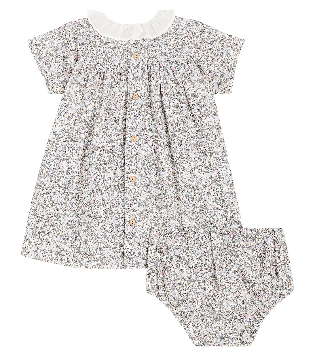 Bébé – Set robe et culotte bloomer en coton | Il Gufo