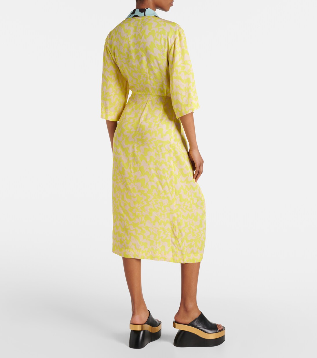 Robe midi portefeuille imprimée | Dries Van Noten
