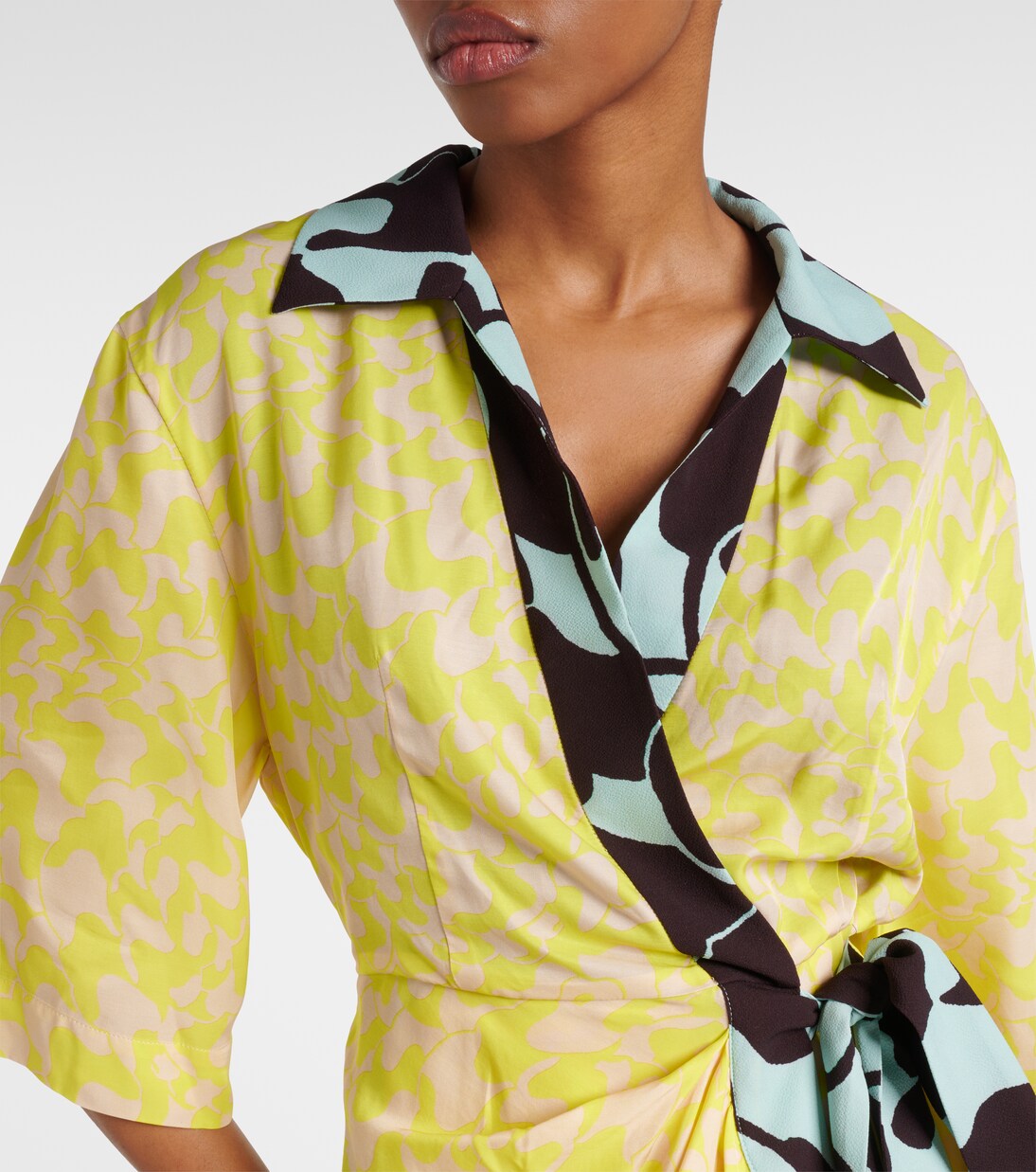 Robe midi portefeuille imprimée | Dries Van Noten