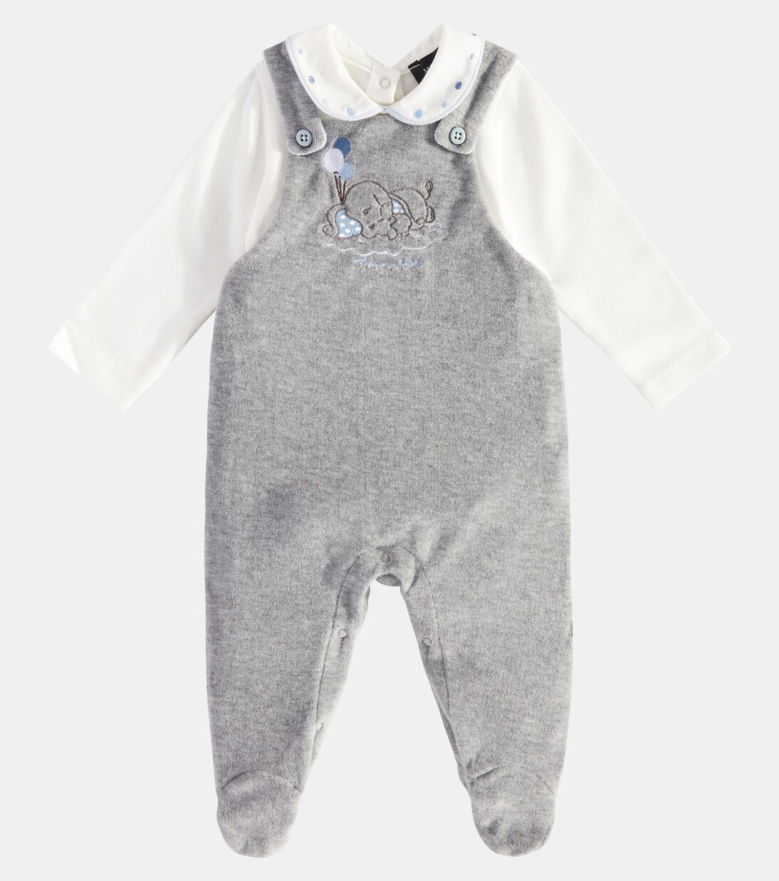 Baby cotton bodysuit and overall set | Monnalisa