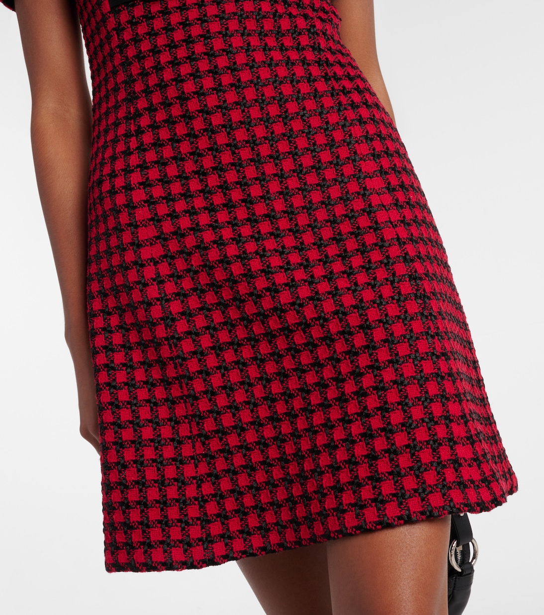 Checked wool-blend tweed mini dress | Versace