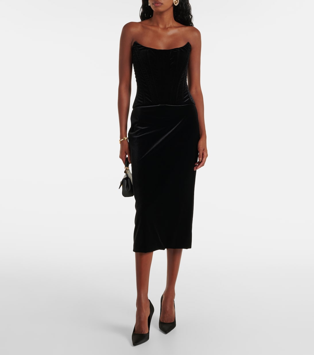 Bustier-Kleid aus Samt | Dolce&Gabbana