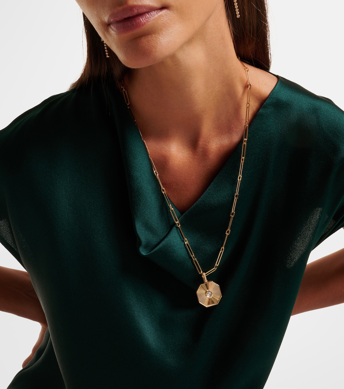 Halskette Diamond Radiant Octagon aus 18kt Gelbgold mit Diamanten | Shay Jewelry