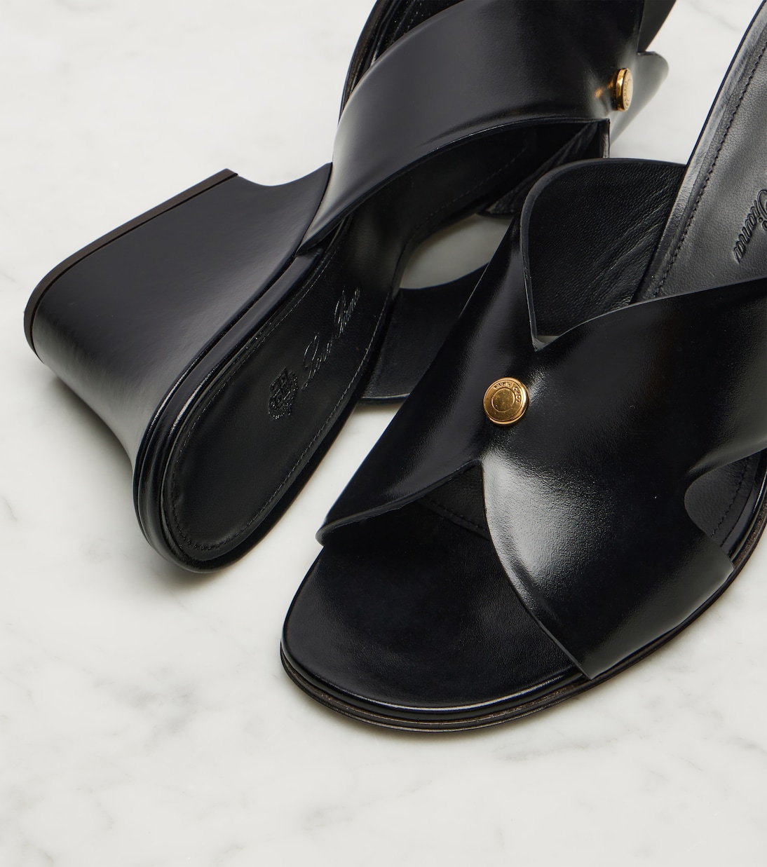 Vera 80 레더 웨지 뮬 | Loro Piana