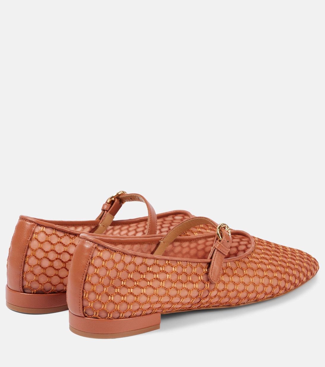 Isobel leather-trimmed mesh ballet flats | Ulla Johnson