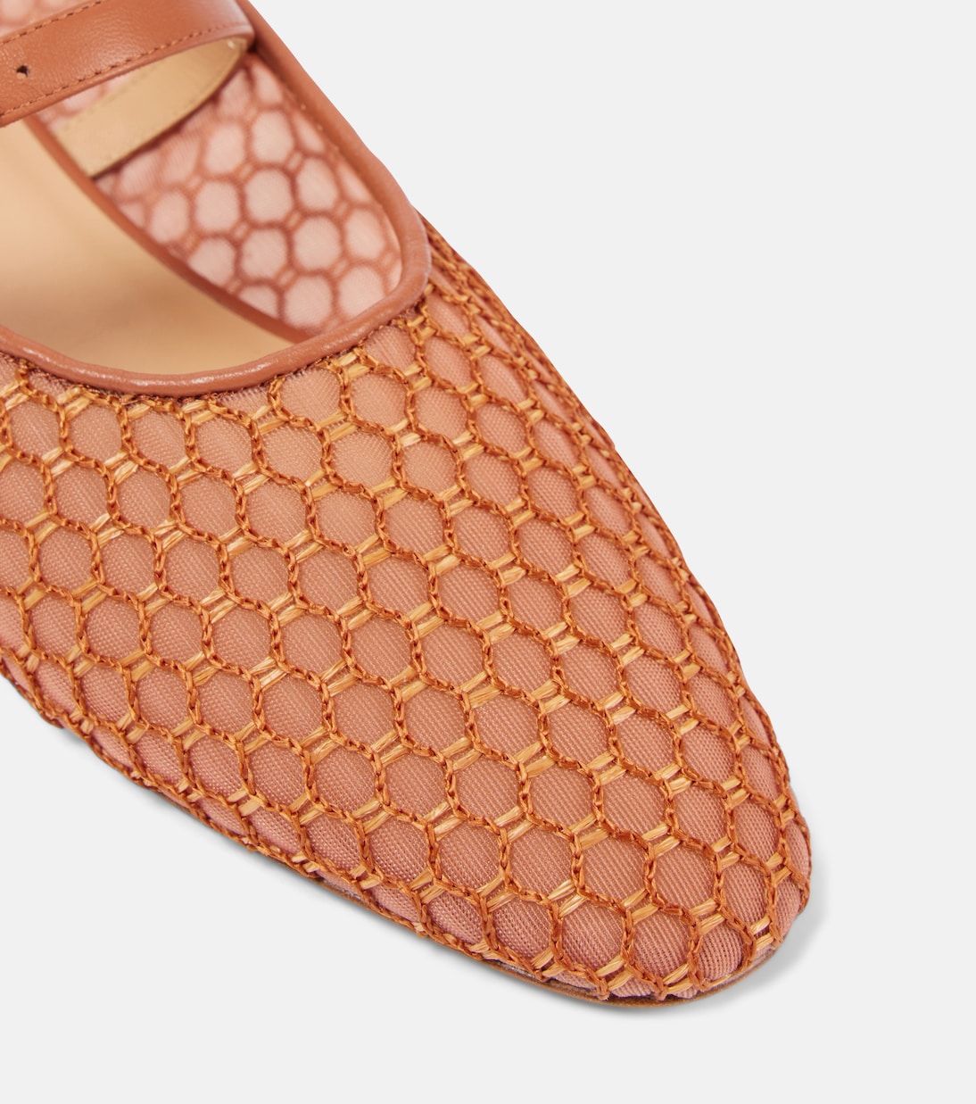 Isobel leather-trimmed mesh ballet flats | Ulla Johnson
