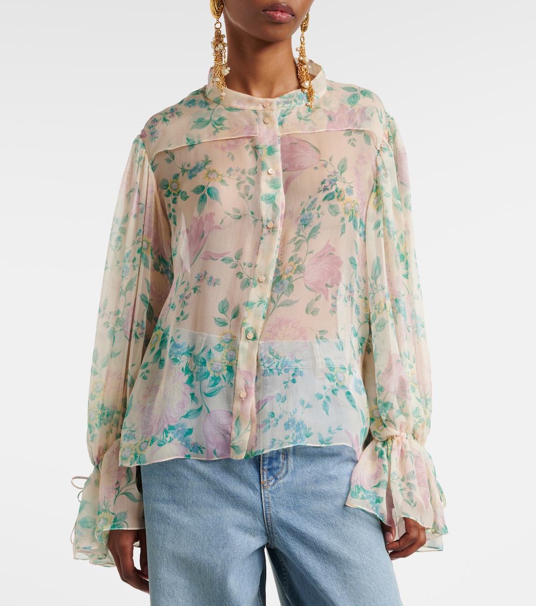 Sheer silk top | Chloé
