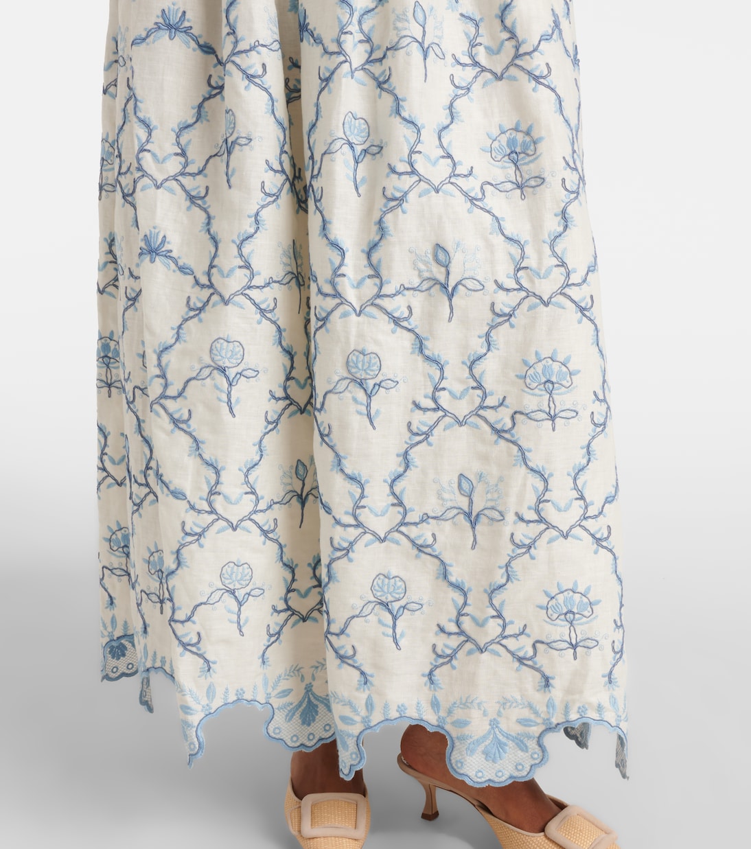 Bedruckter Maxirock Tangelo aus Leinen | Agua by Agua Bendita