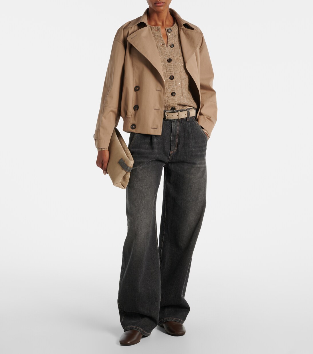 Essence Small suede clutch | Brunello Cucinelli