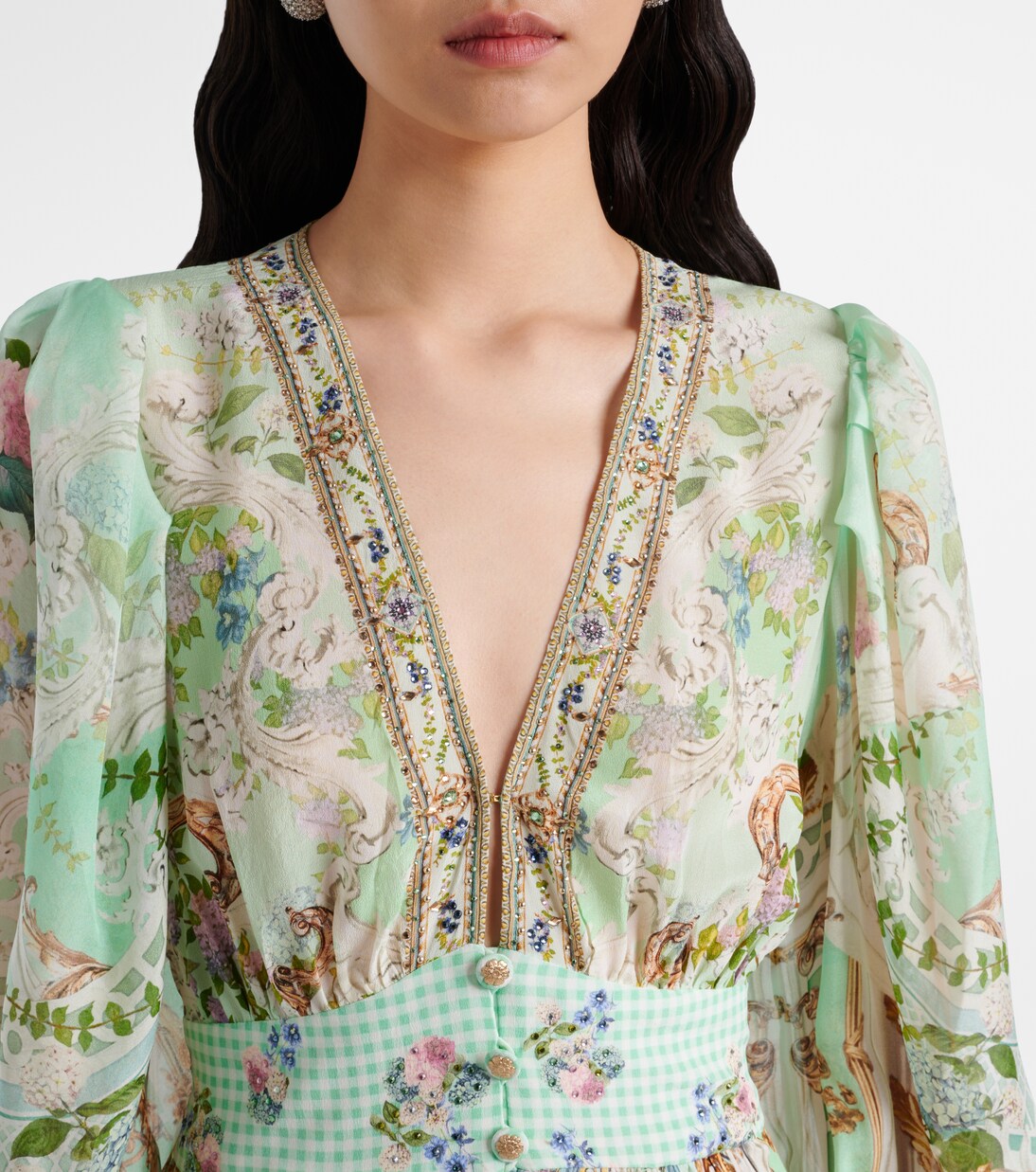 Crystal-embellished silk maxi dress | Camilla