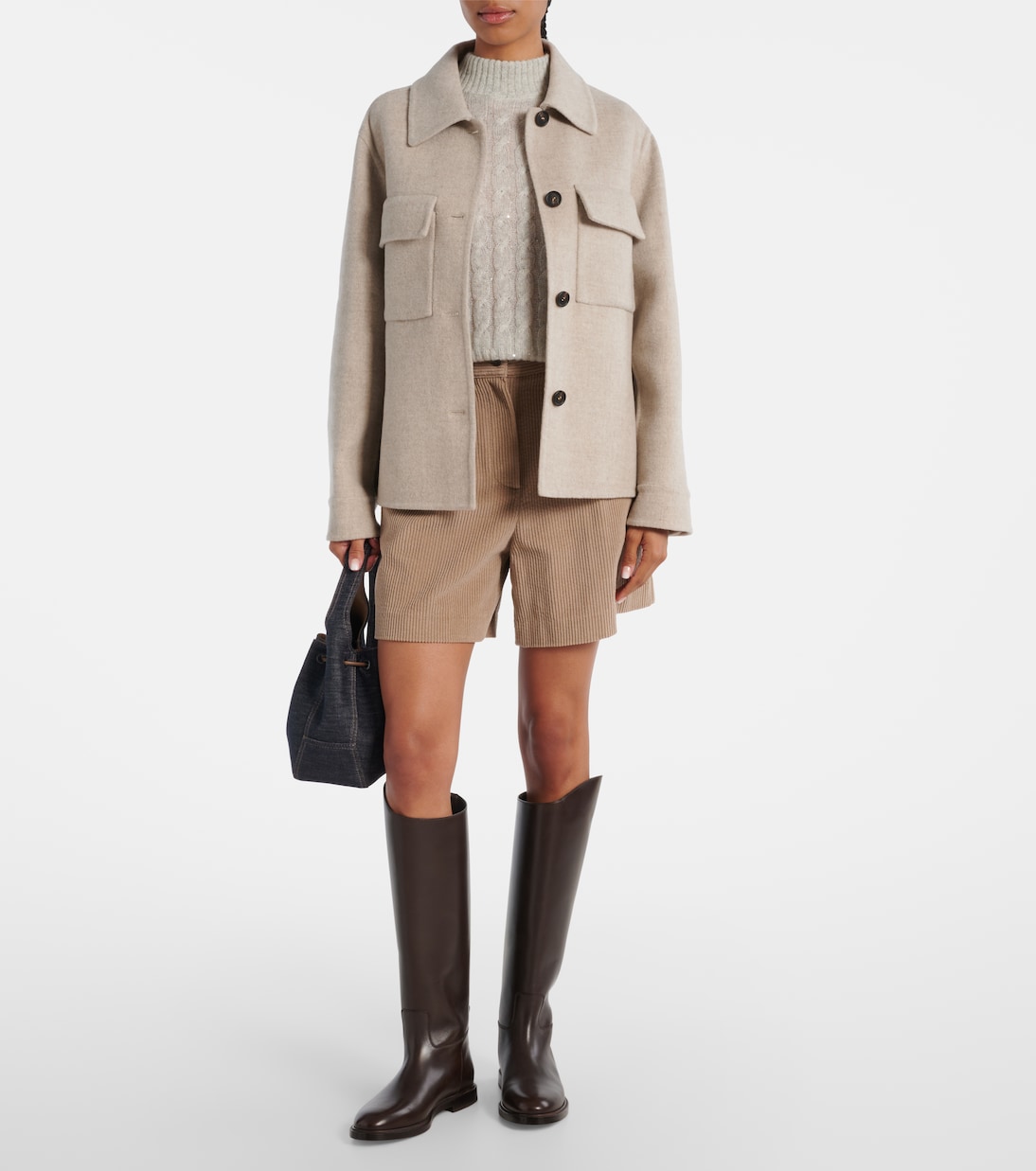 Hemdjacke aus Wolle und Kaschmir | Brunello Cucinelli