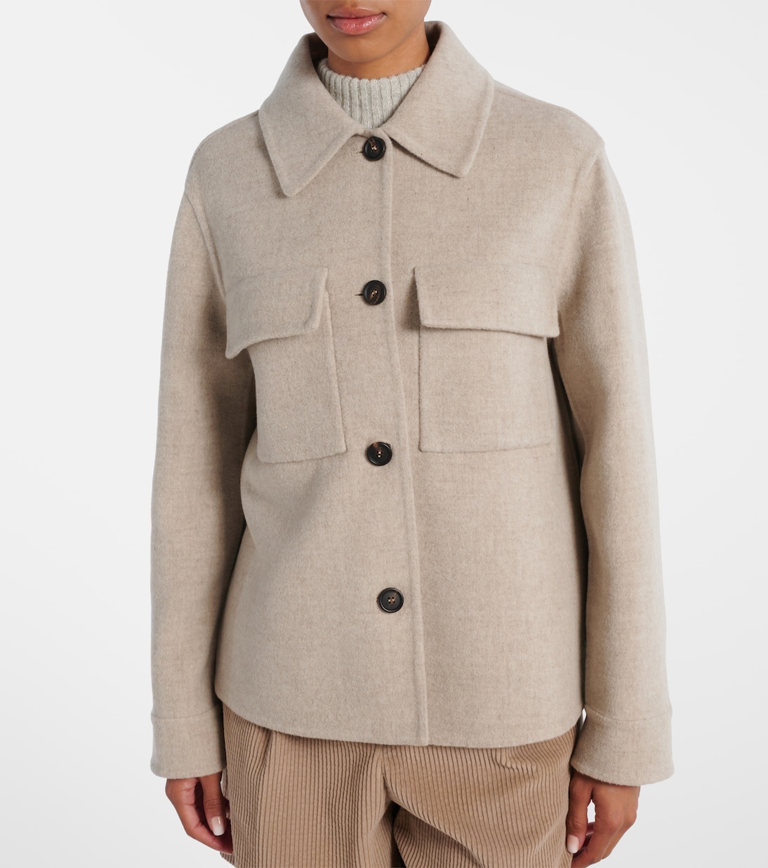 Hemdjacke aus Wolle und Kaschmir | Brunello Cucinelli