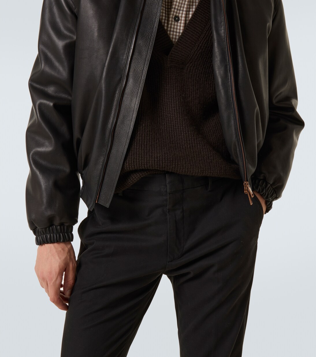 Cotton-blend slim pants  | Zegna