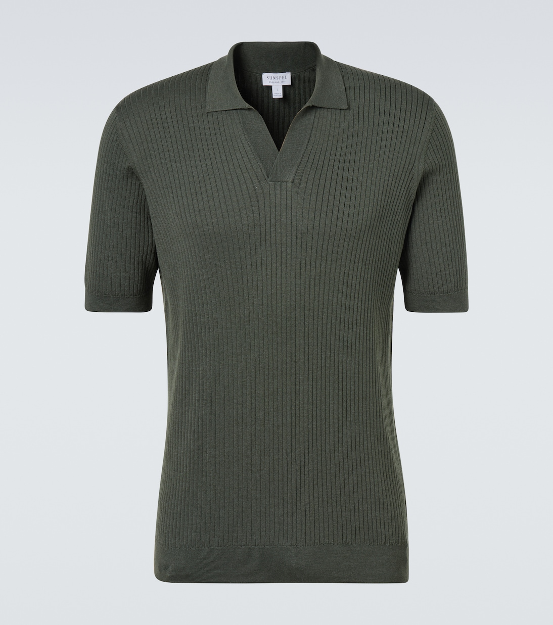 Polo acanalado de seda y algodón  | Sunspel