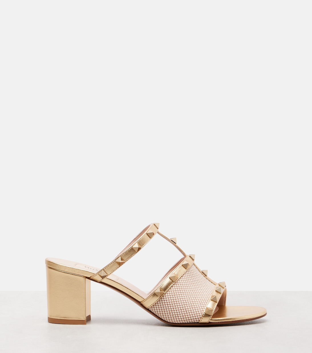 Rockstud 80 leather-trimmed mules | Valentino Garavani