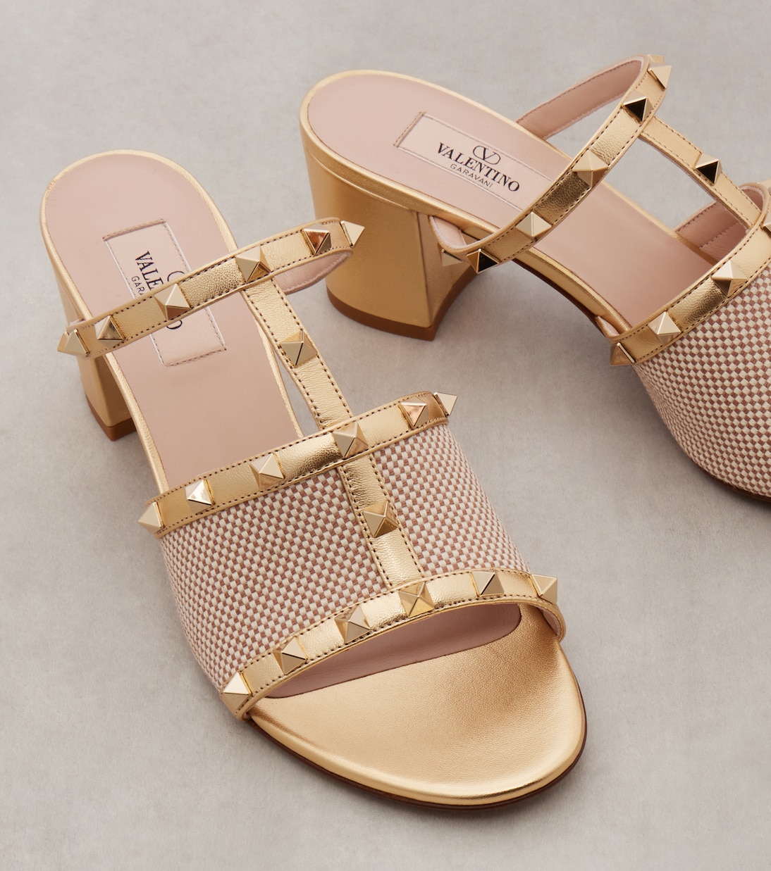 Rockstud 80 leather-trimmed mules | Valentino Garavani