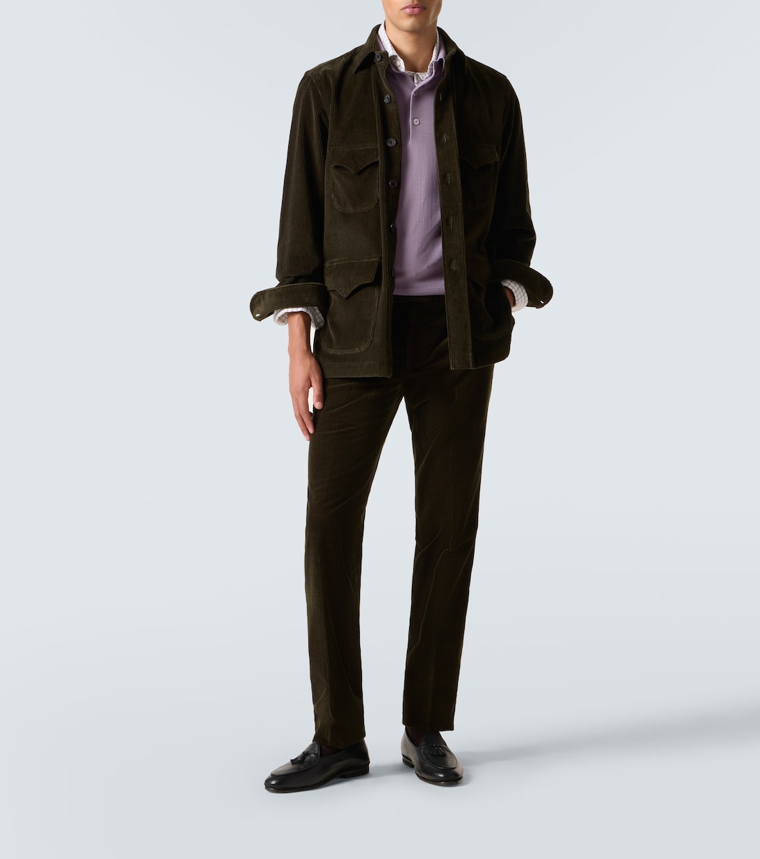Cotton corduroy straight pants | Rubinacci