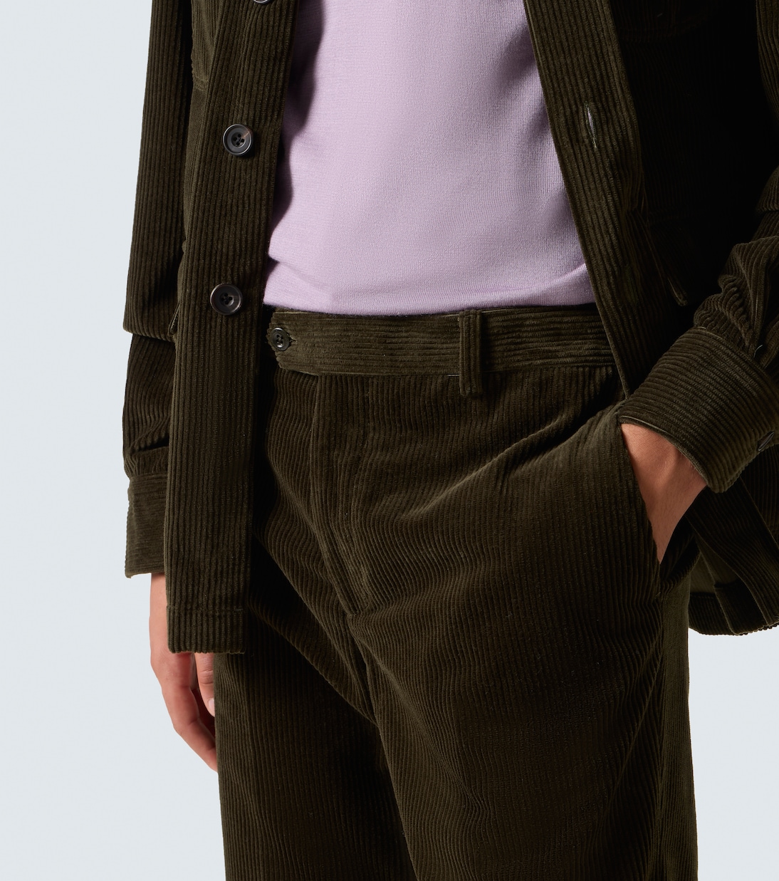 Cotton corduroy straight pants | Rubinacci