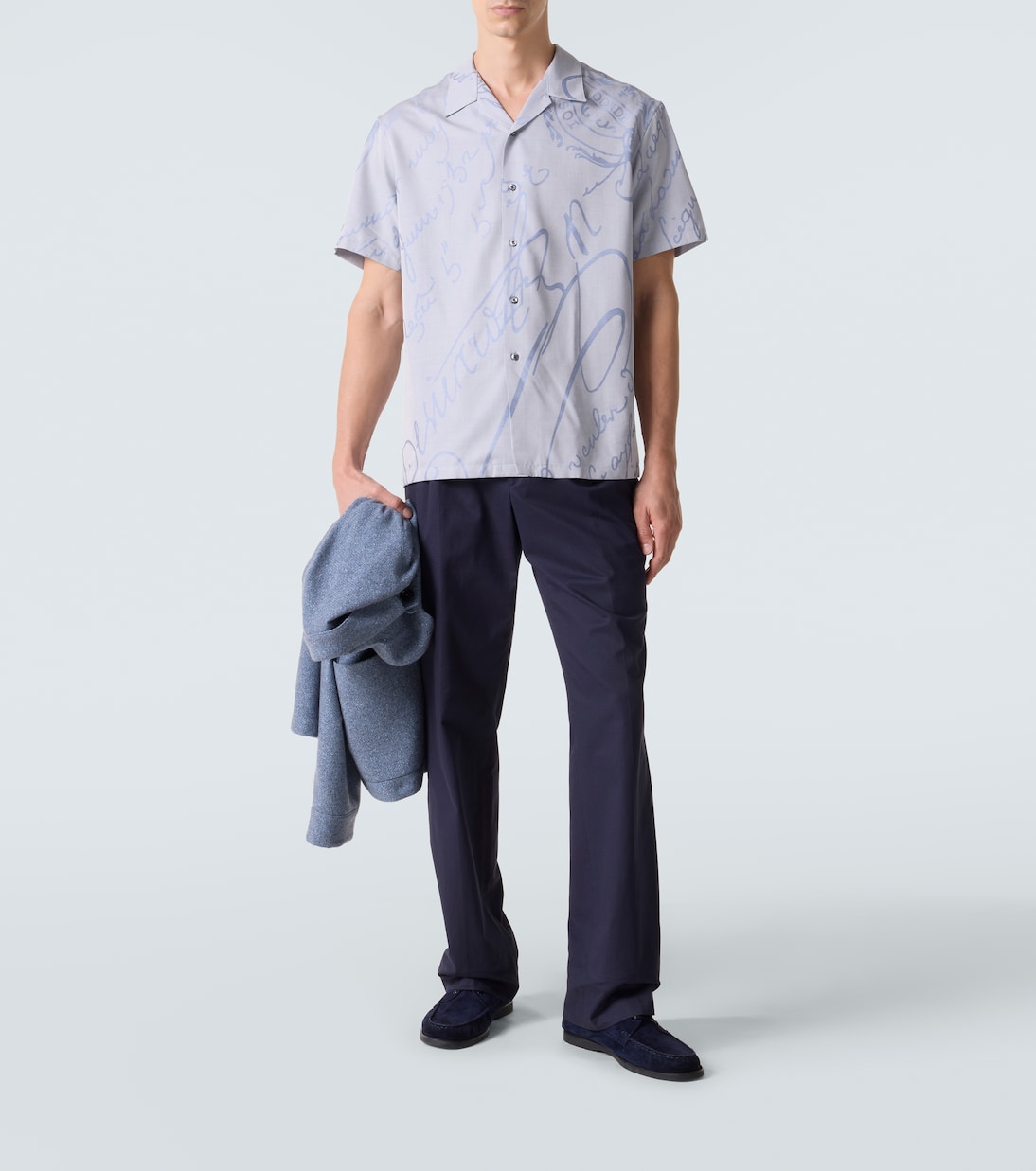 Printed cotton, wool, and silk bowling shirt | Berluti