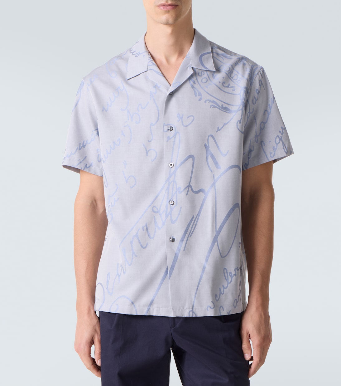 Printed cotton, wool, and silk bowling shirt | Berluti
