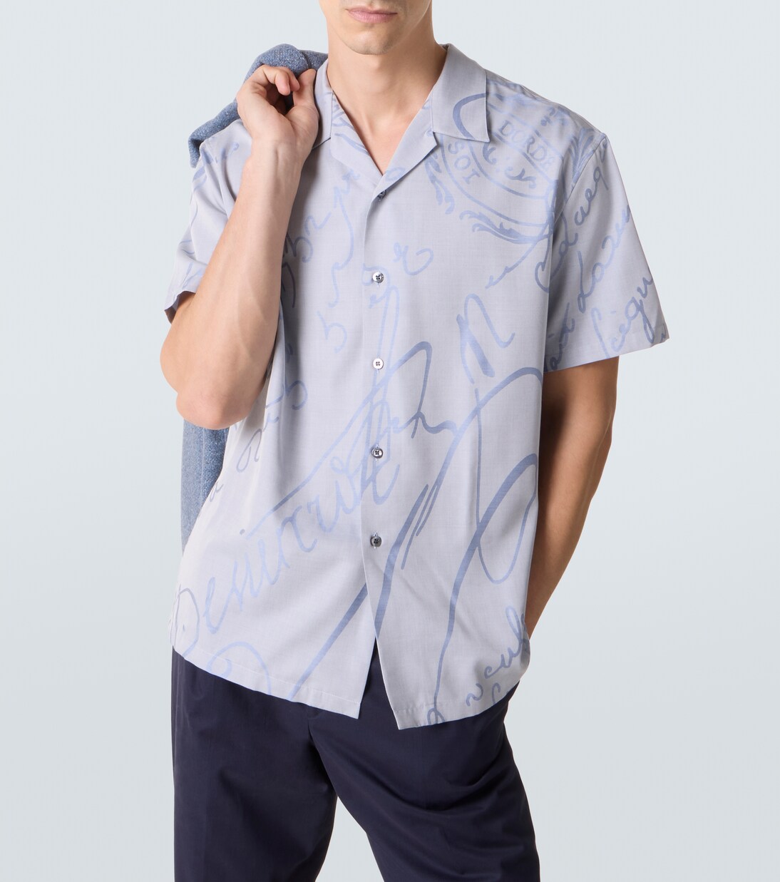 Printed cotton, wool, and silk bowling shirt | Berluti