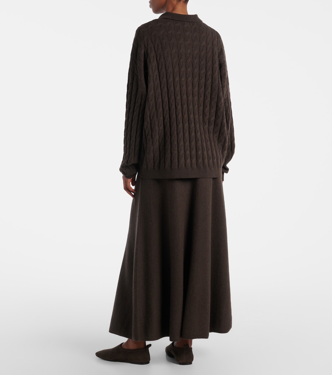 Cable-knit cashmere polo sweater | Lisa Yang