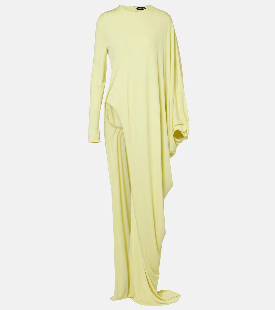 Robe longue asymétrique en crêpe | Tom Ford