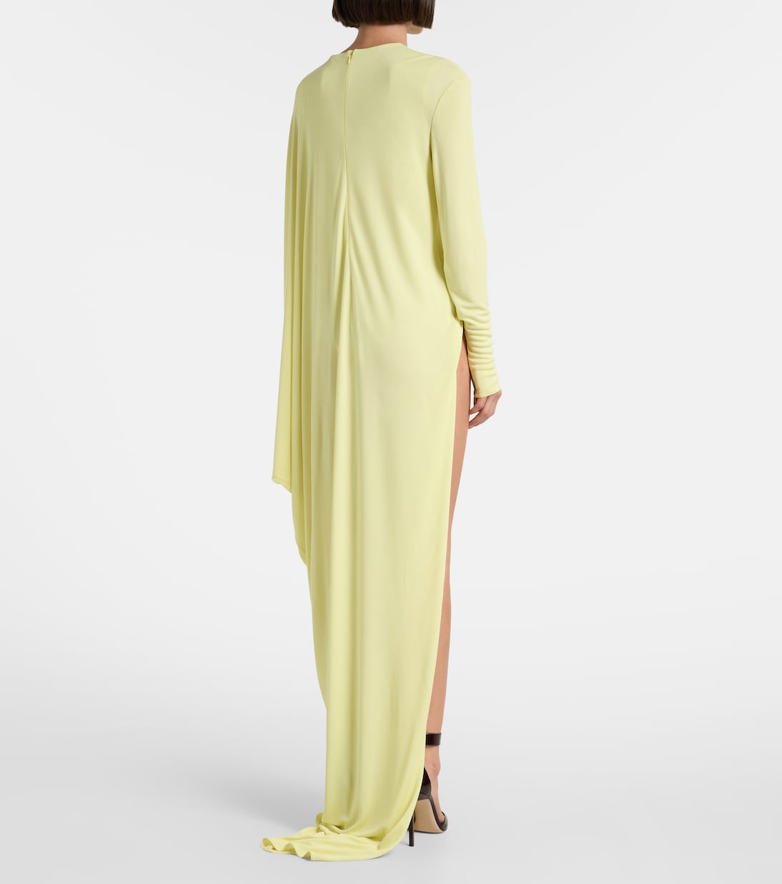 Robe longue asymétrique en crêpe | Tom Ford