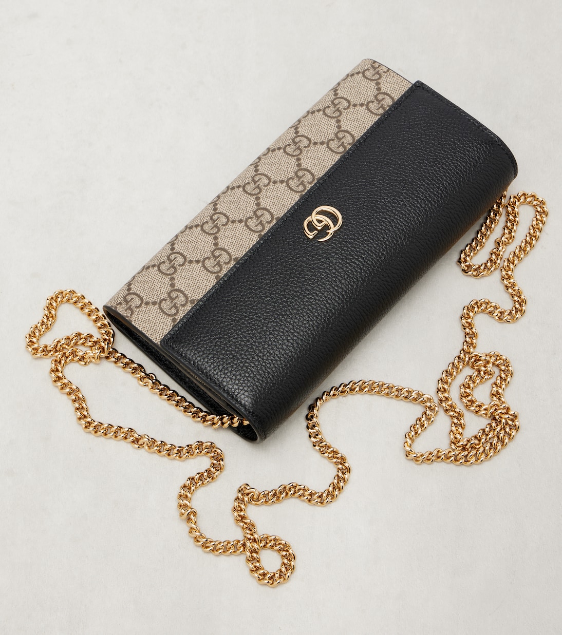 Portemonnaie mit Kettenriemen GG Marmont aus Leder | Gucci