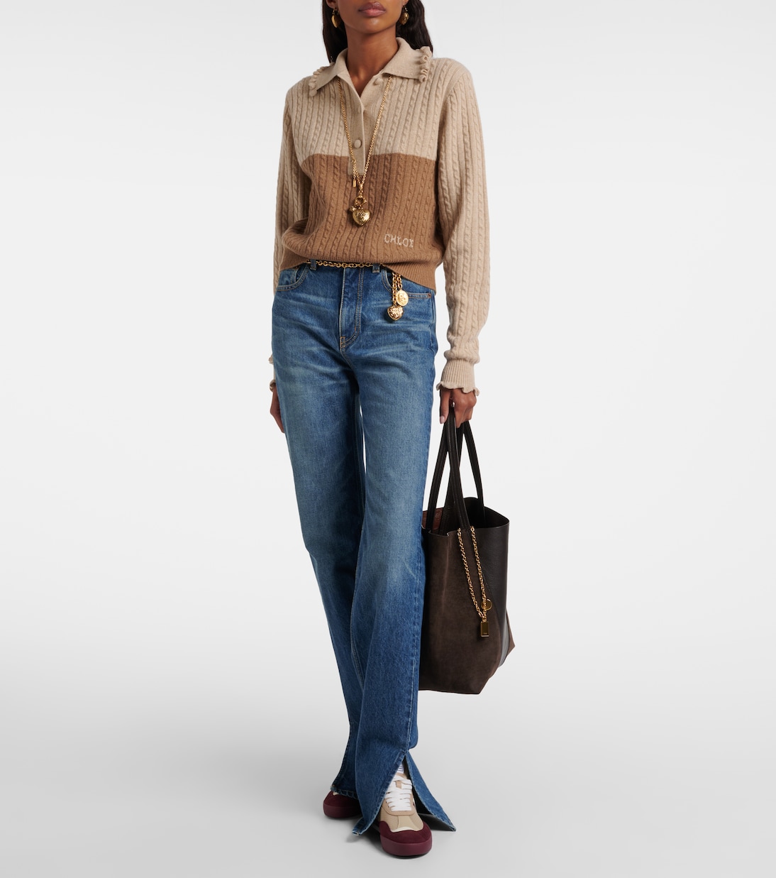 Sac Chloé Spin en cuir et daim | Chloé