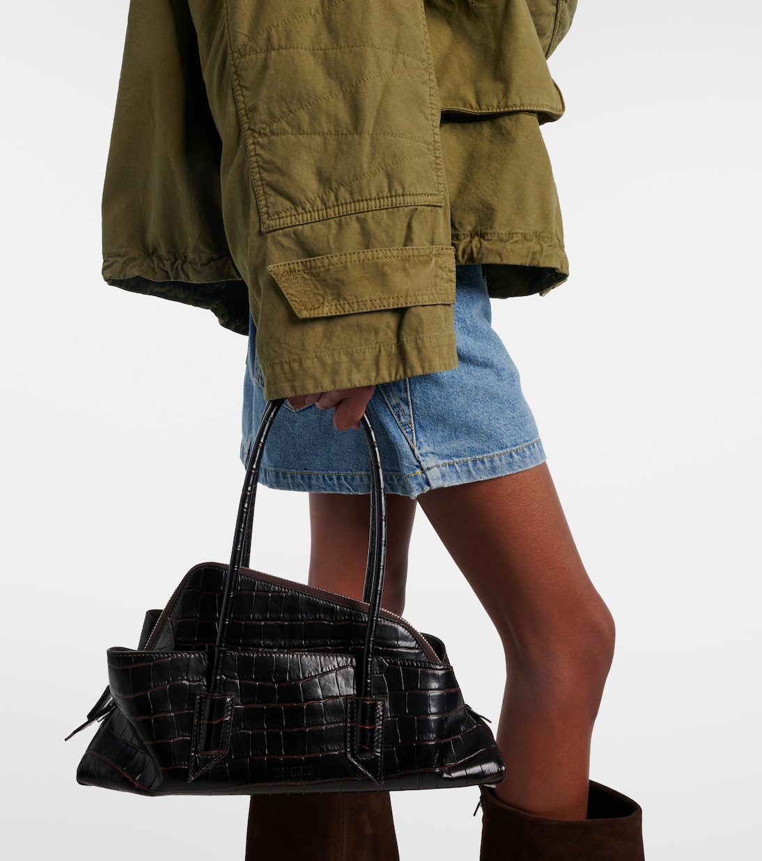 Leather-trimmed cotton jacket | The Attico