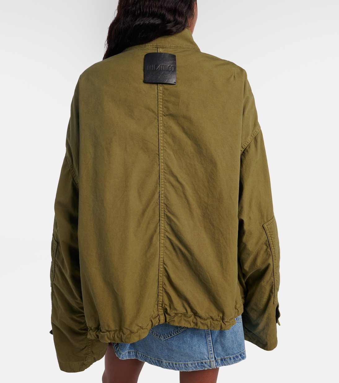 Leather-trimmed cotton jacket | The Attico