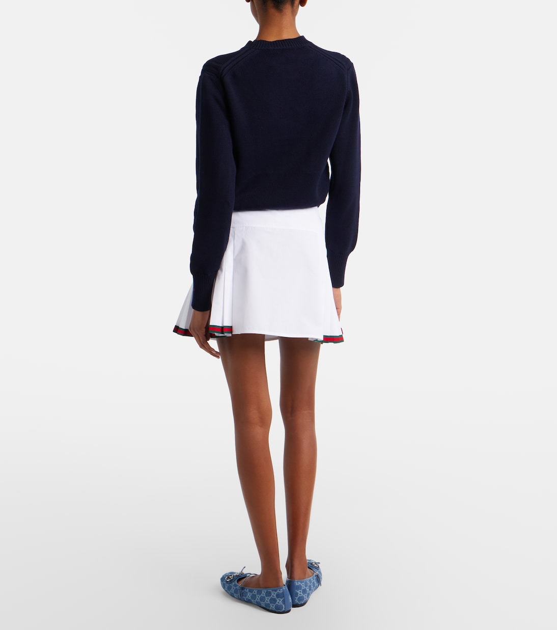 Minirock Web Stripe aus Baumwollpopeline | Gucci